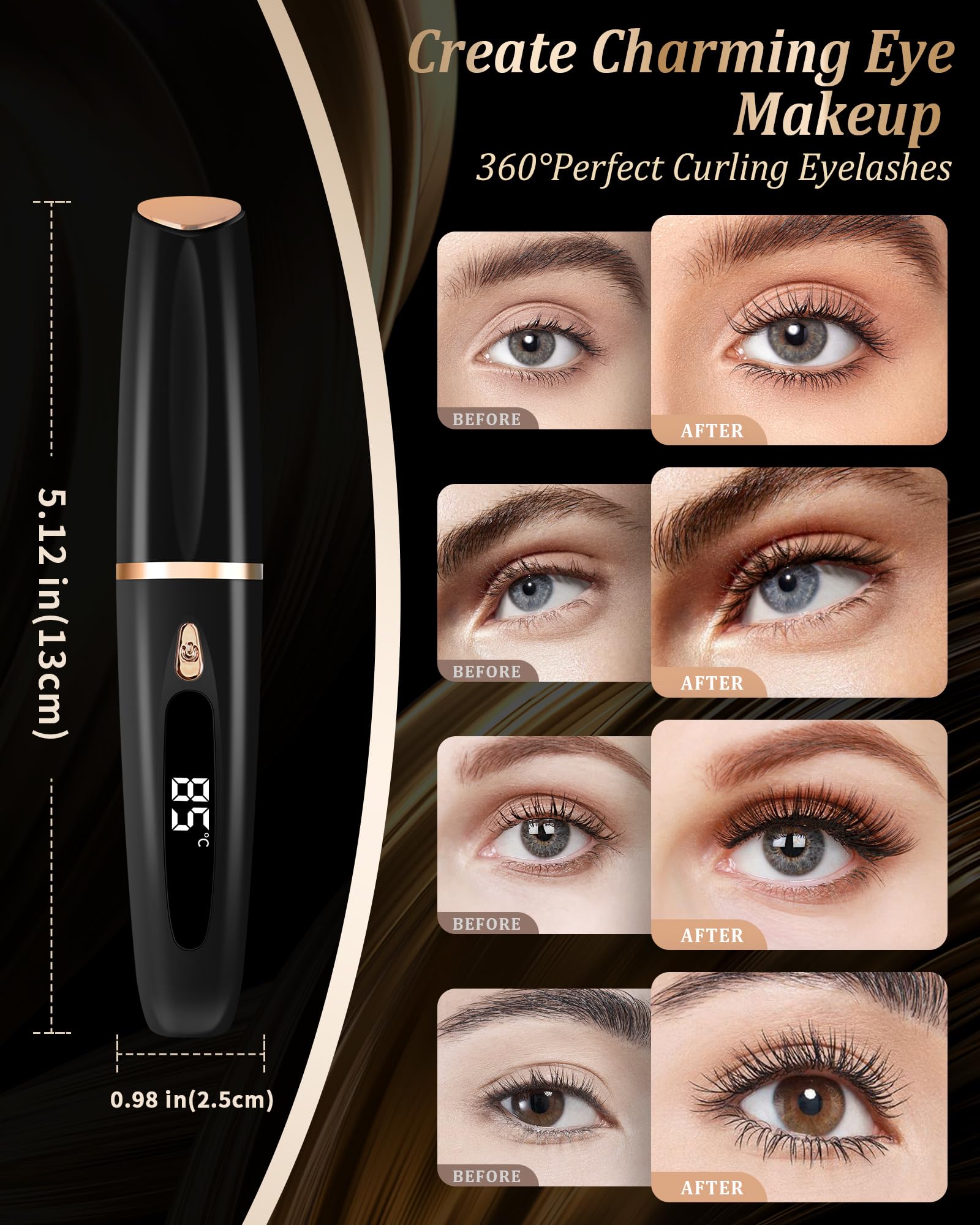 BeautyCurls rizador con protección anti-quemaduras y cepillo preciso.