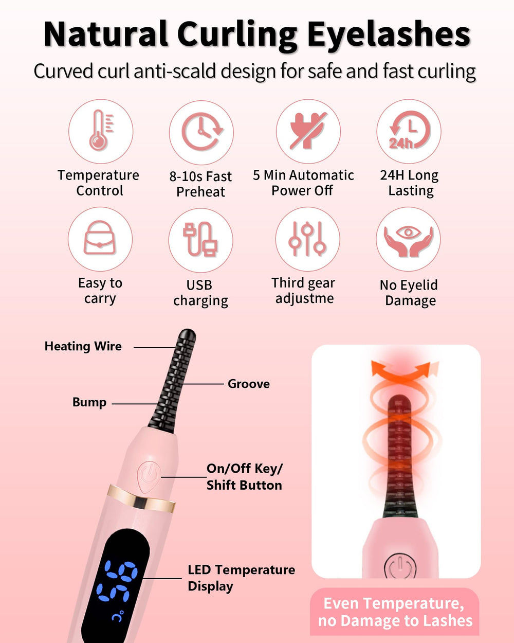 BeautyCurls tamaño compacto facilita llevarlo en bolso para retoques durante el día