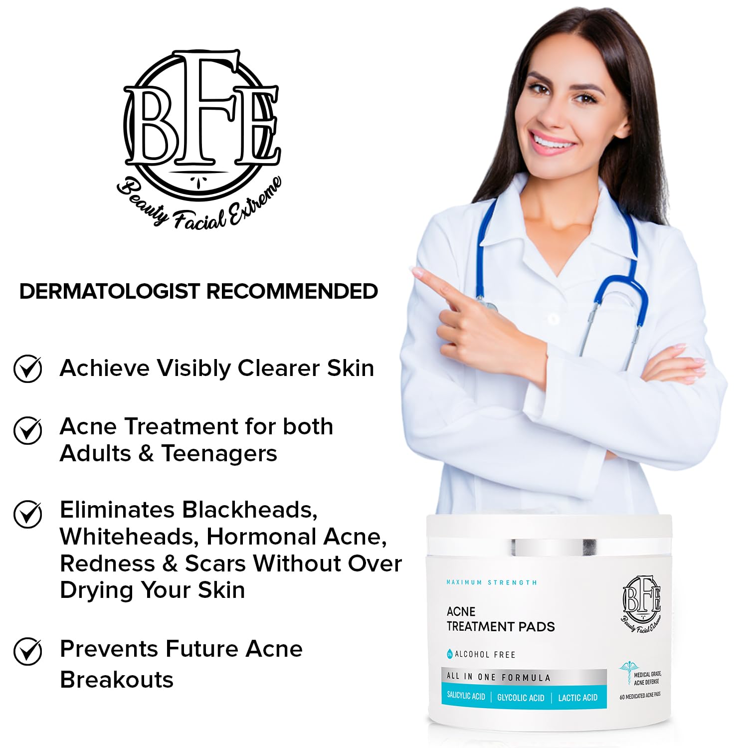 Beauty Facial Extreme Acne Pads control de brillos y poros visibles