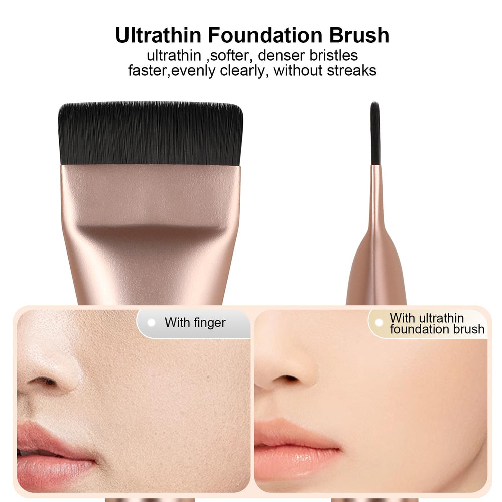 BEAUTYFACTOR brocha espatula plana para base líquida, cobertura uniforme