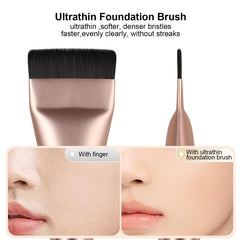 BEAUTYFACTOR brocha espatula plana para base líquida, cobertura uniforme