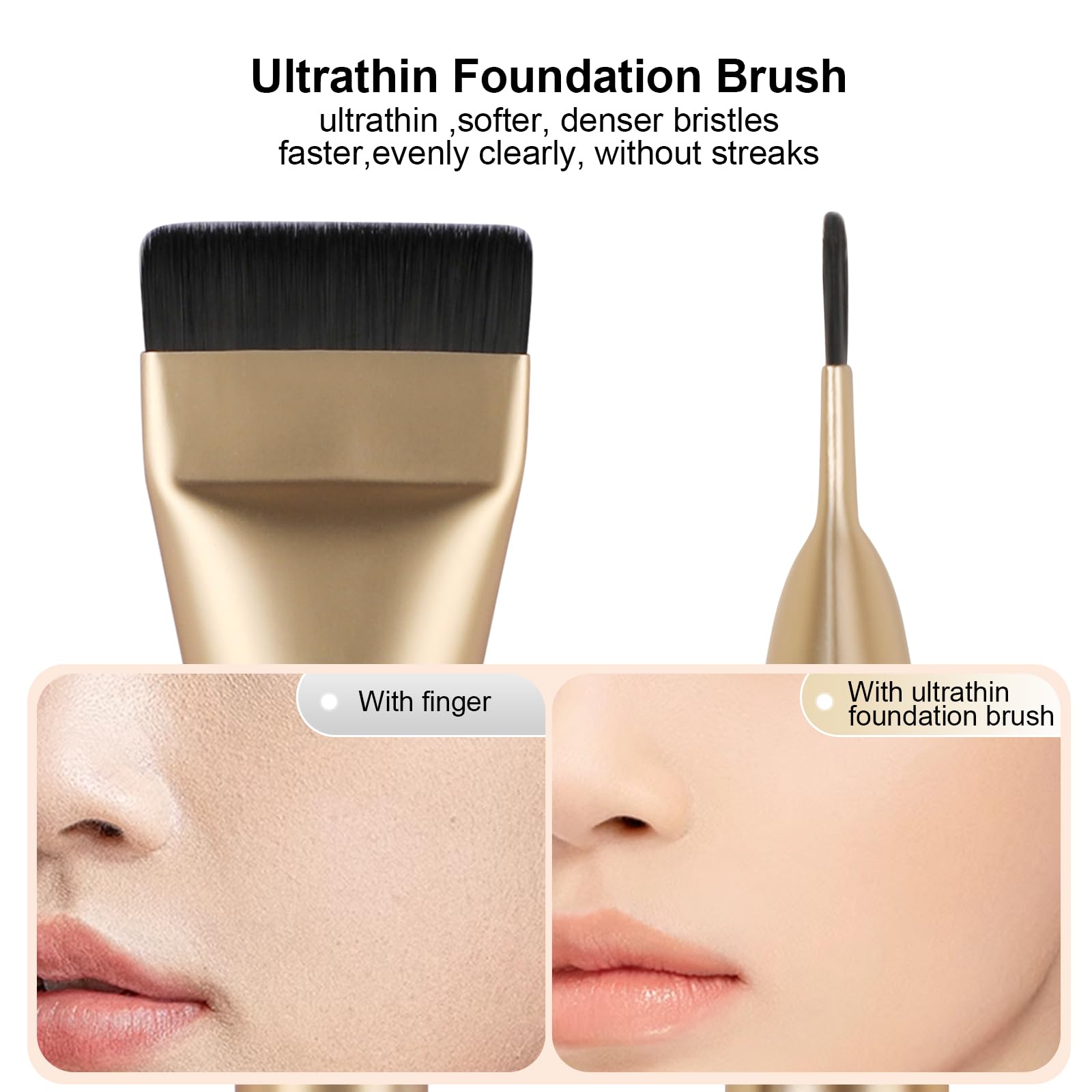 BEAUTYFACTOR spatula maquillaje plana con tubo de aluminio para durabilidad.