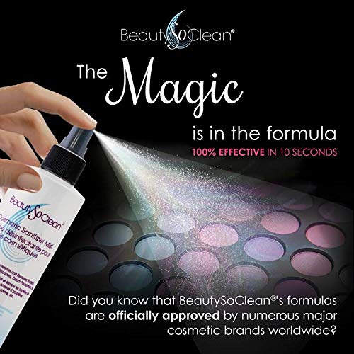 BEAUTYSOCLEAN aplicación desinfectante cosméticos, atomizador desinfecta entre usos para mayor higiene.