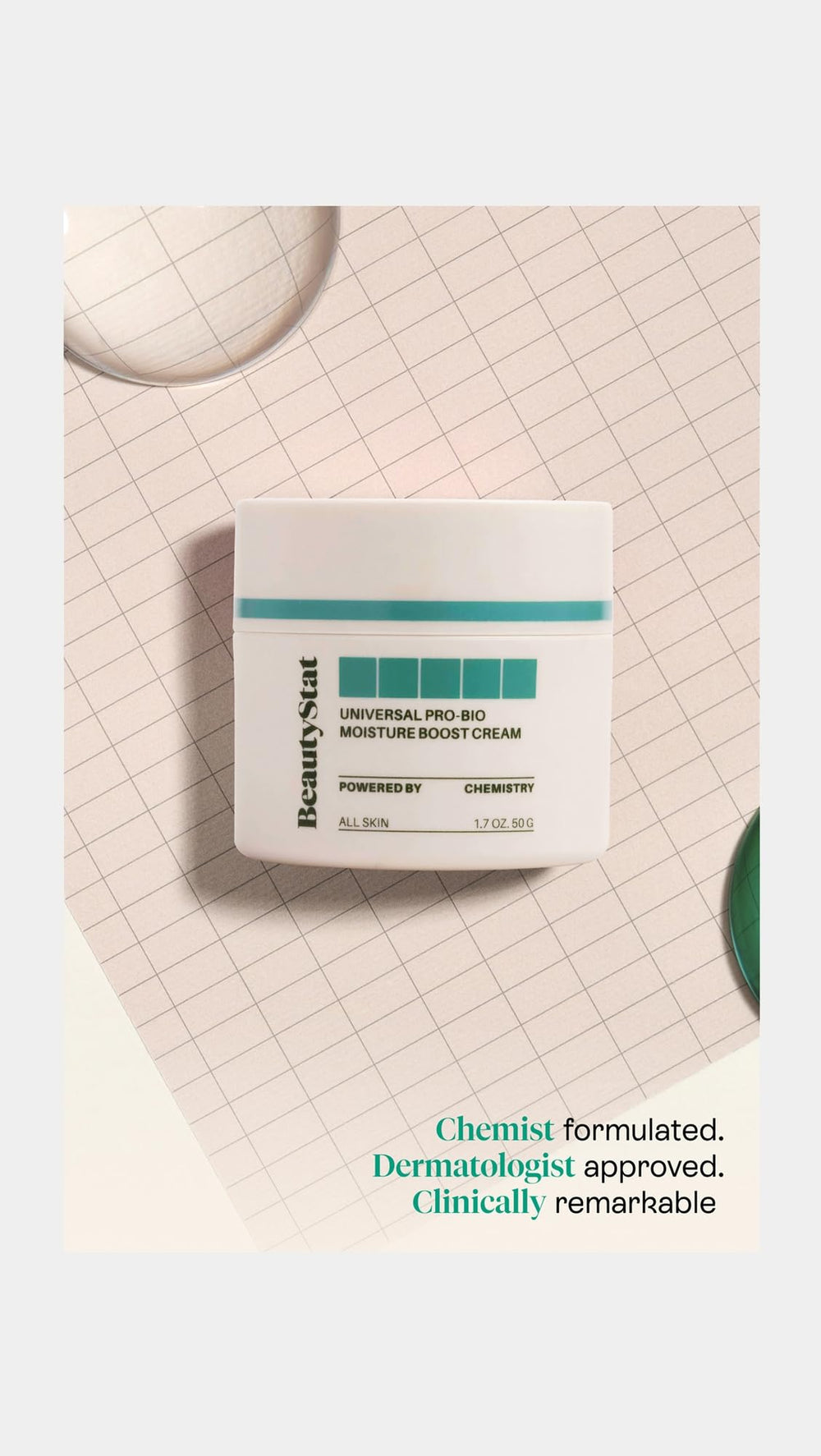 BeautyStat Universal Pro-Bio Moisture Boost Crema, formato 1,7 onzas para hidratación diaria.