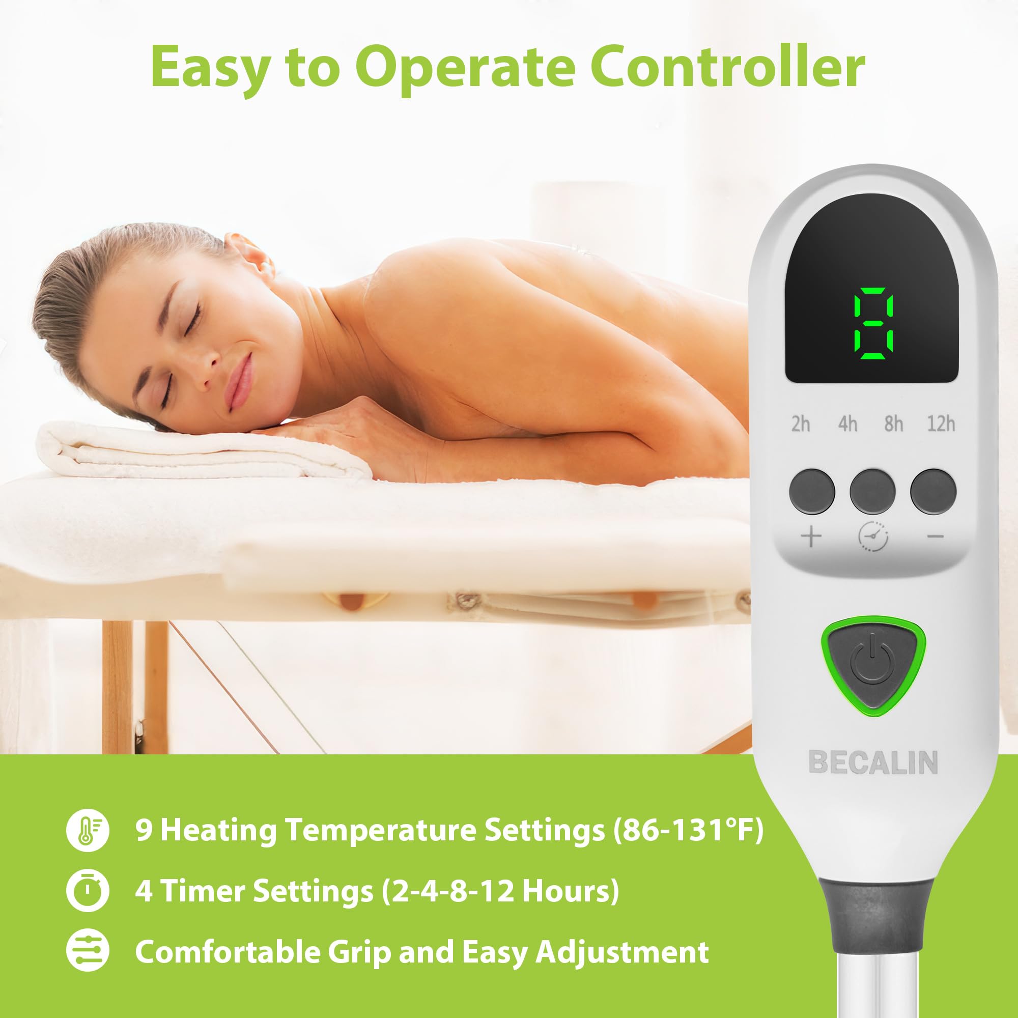 Calor regulable de 9 niveles de Becalin para sesiones personalizadas