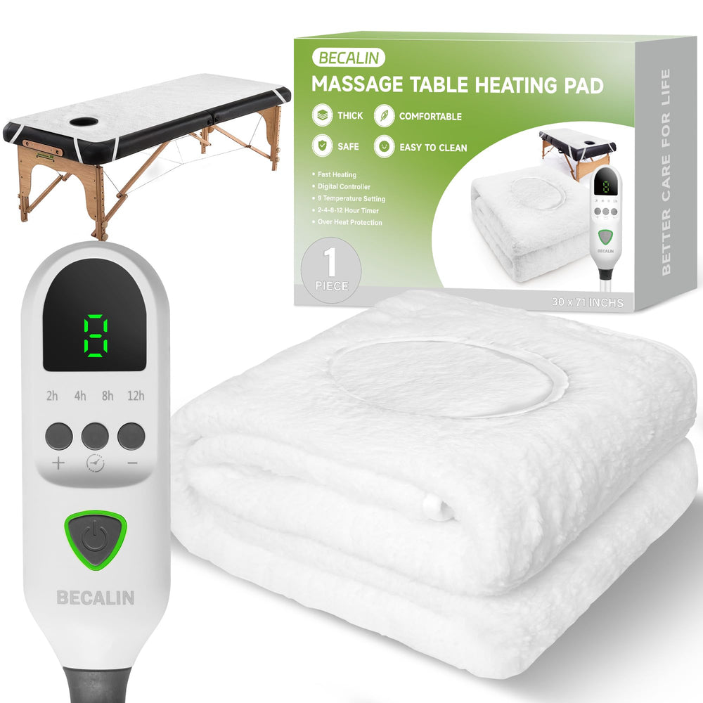 BECALIN manta calentadora para mesa de masaje ofrece calor estable y tacto suave.