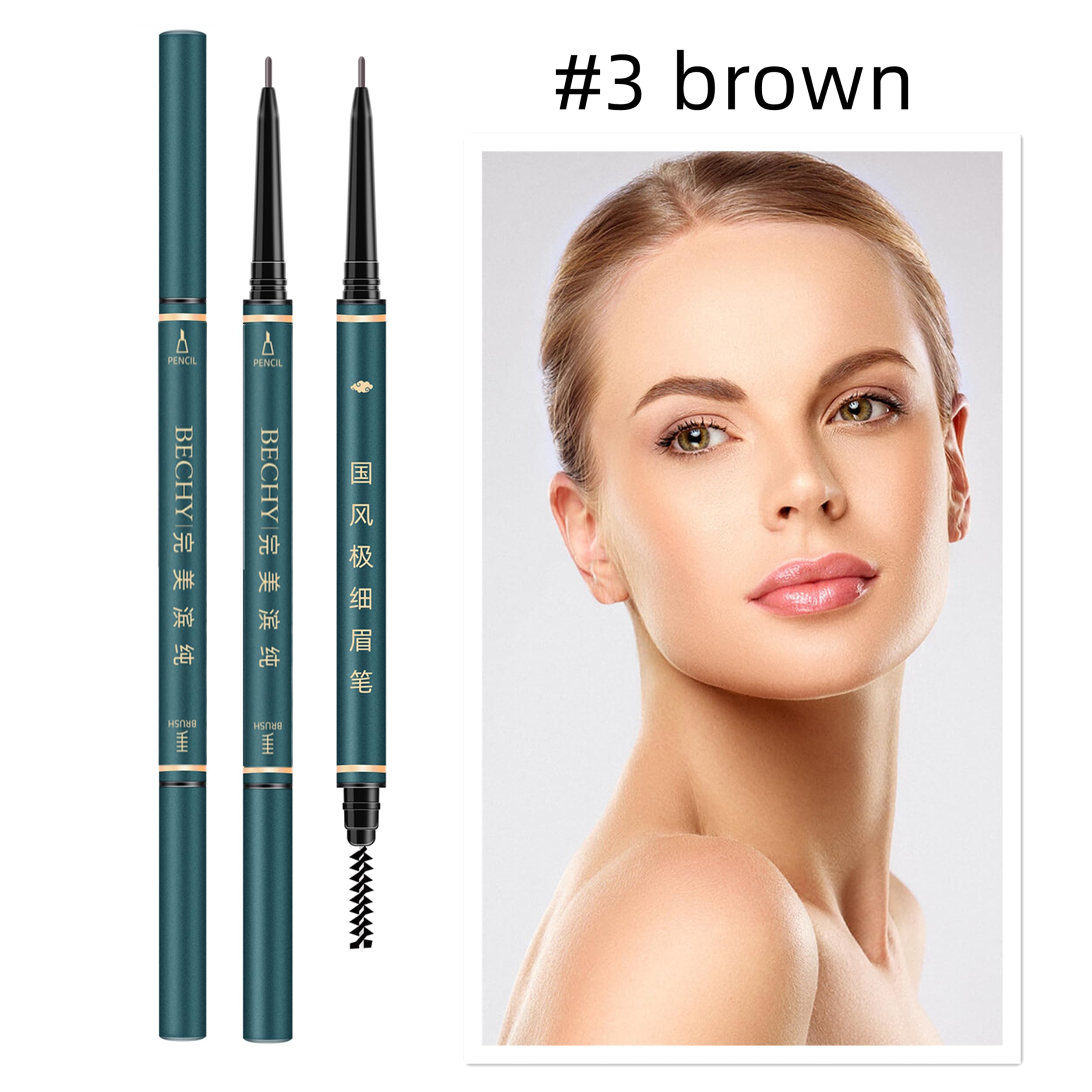 BECHY lapiz cejas con spoolie integrado para difuminar y peinar.