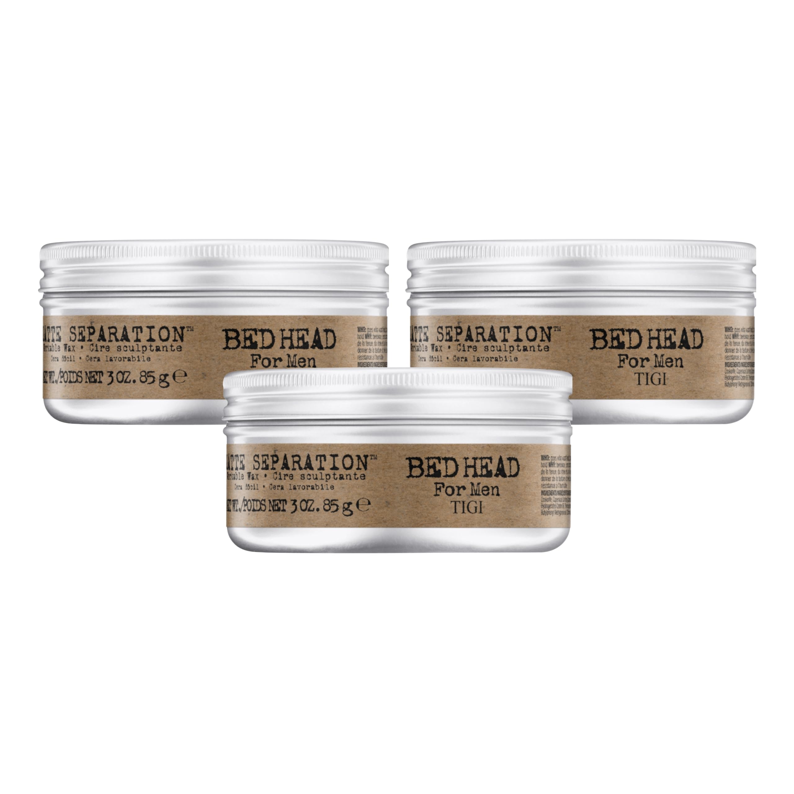 Bed Head cire matte pour homme, texture volumineuse et naturelle, idéal pour démarrer une coiffure.