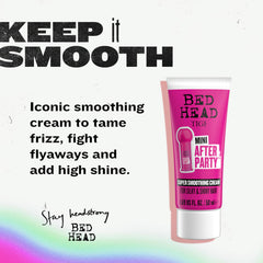 Bed Head TIGI After Party mini crema suave para brillo y suavidad del cabello.