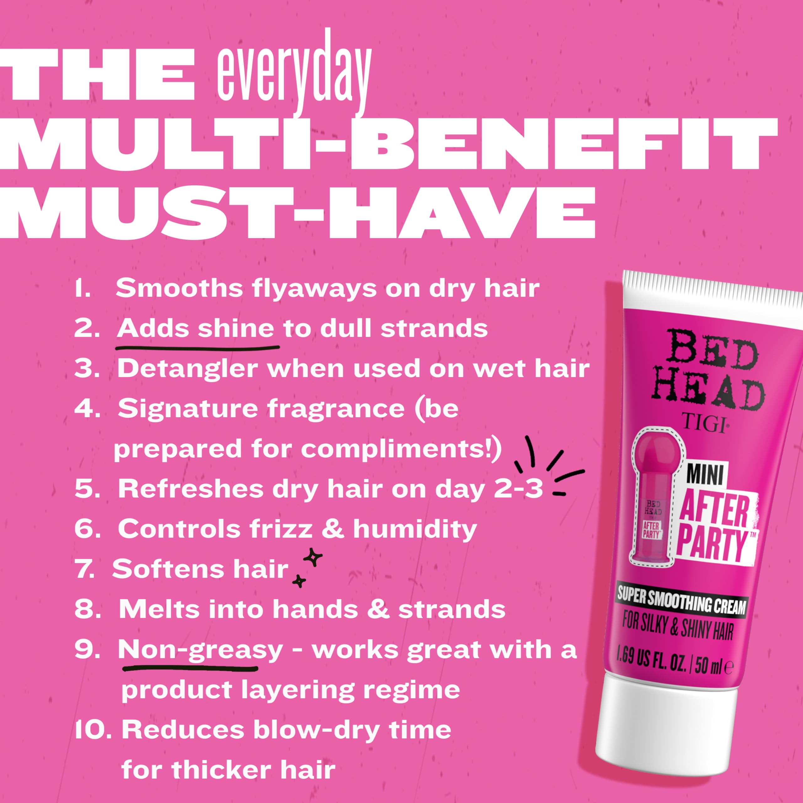 Bed Head TIGI After Party mini crema para peinado rápido y eficaz.