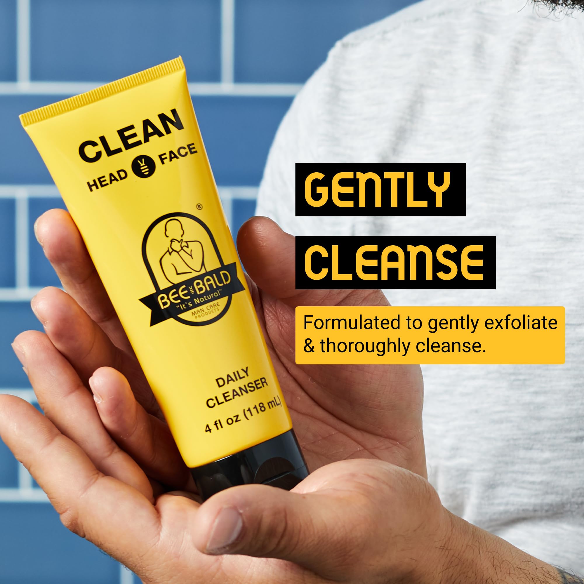 Bee Bald CLEAN proporciona cosquilleo refrescante en la piel de la cabeza.