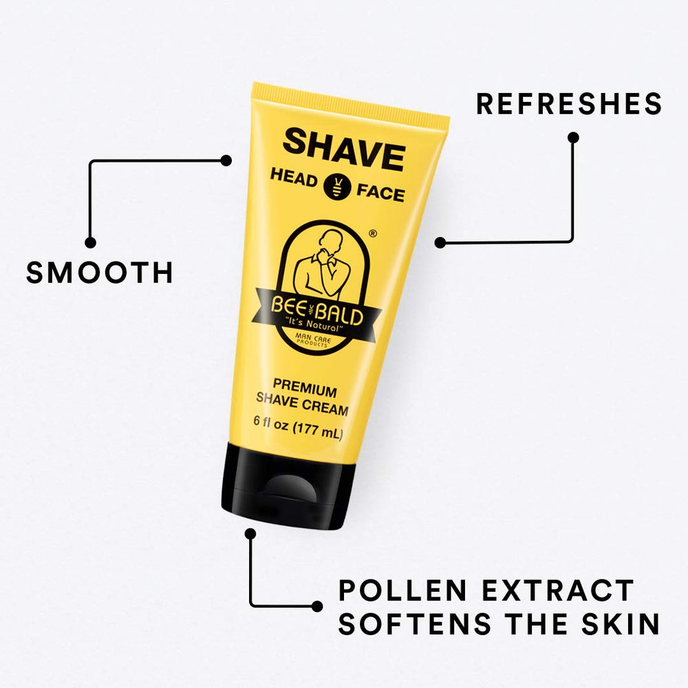 Bee Bald crema de afeitar, envase de 177 ml para conveniencia
