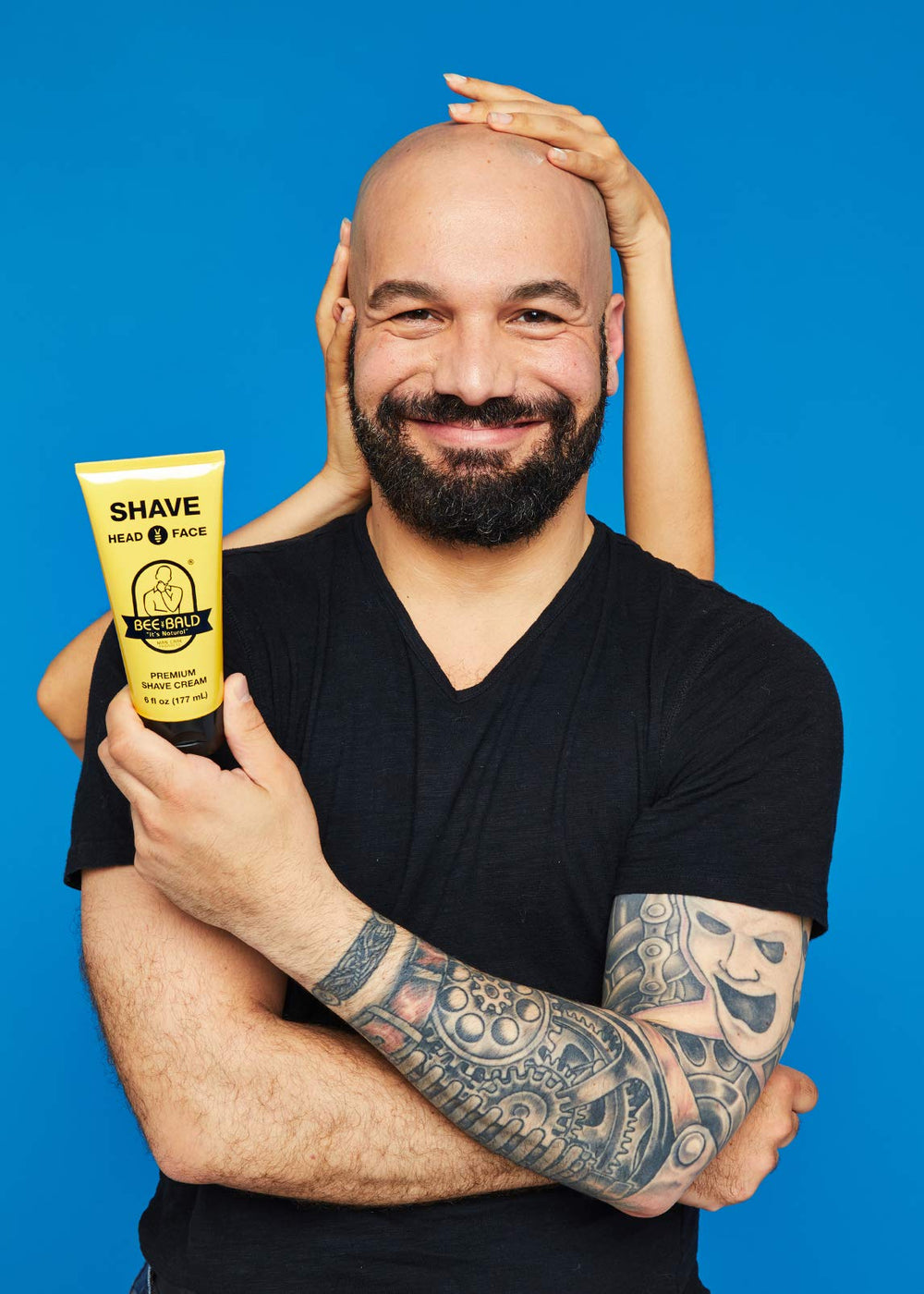 Bee Bald crema de afeitar, uso diario para cara y cabeza
