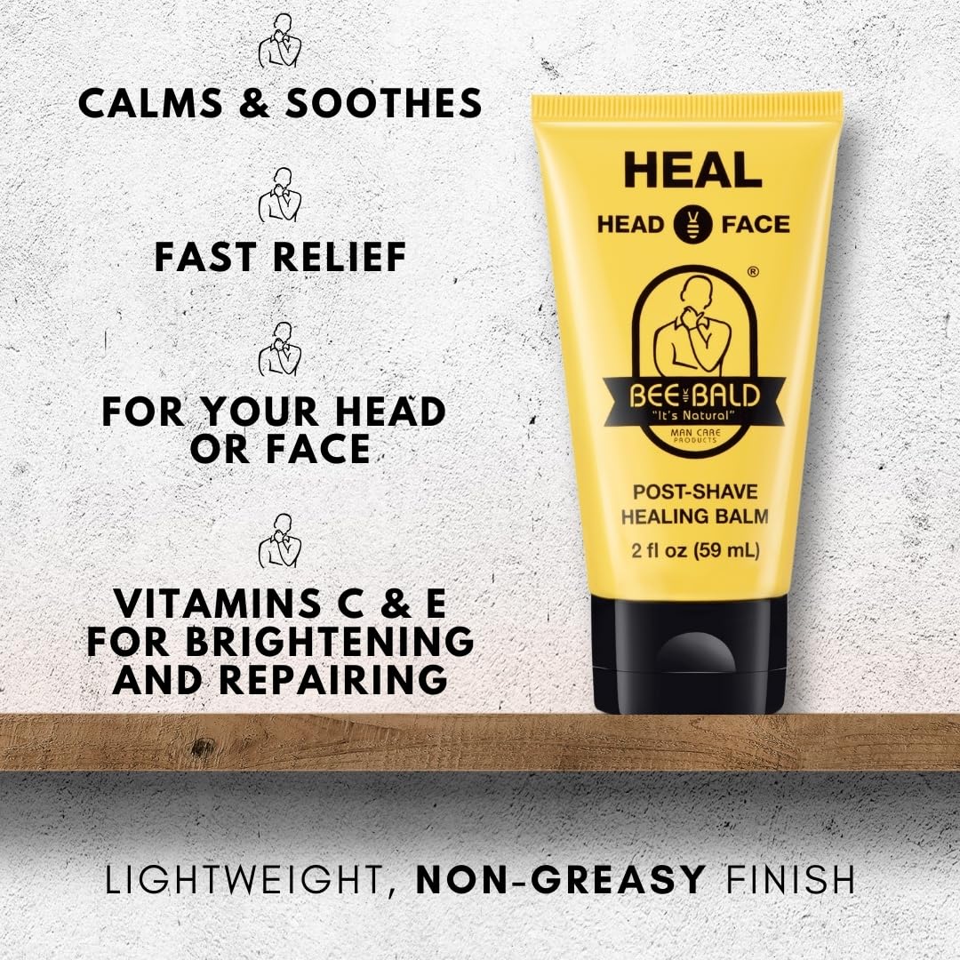 Bee Bald HEAL aplicación rápida posafeitado para pieles de todo tipo.