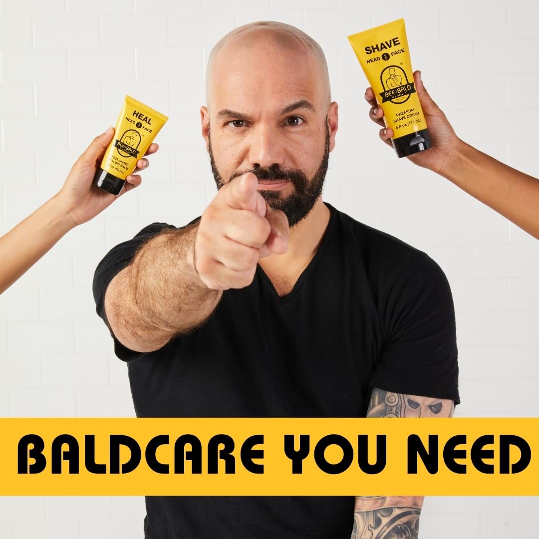 Bee Bald HEAL cuidado de piel para irritaciones postafeitado.