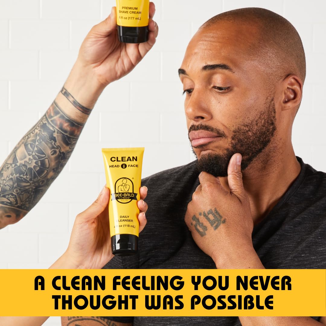 Bee Bald CLEAN combina miel y polen para cuidado suave de la piel.