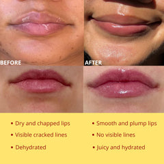 Bee Balm Original Lip Balm texture closeup on lips showing smoothness.