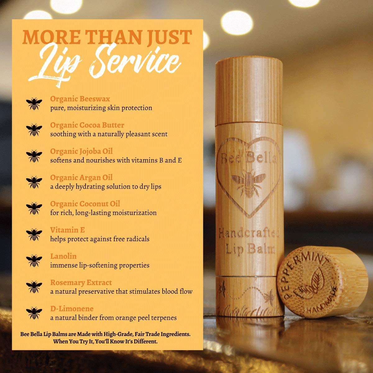 Bee Bella baume lèvres menthe - application facile et rapide.