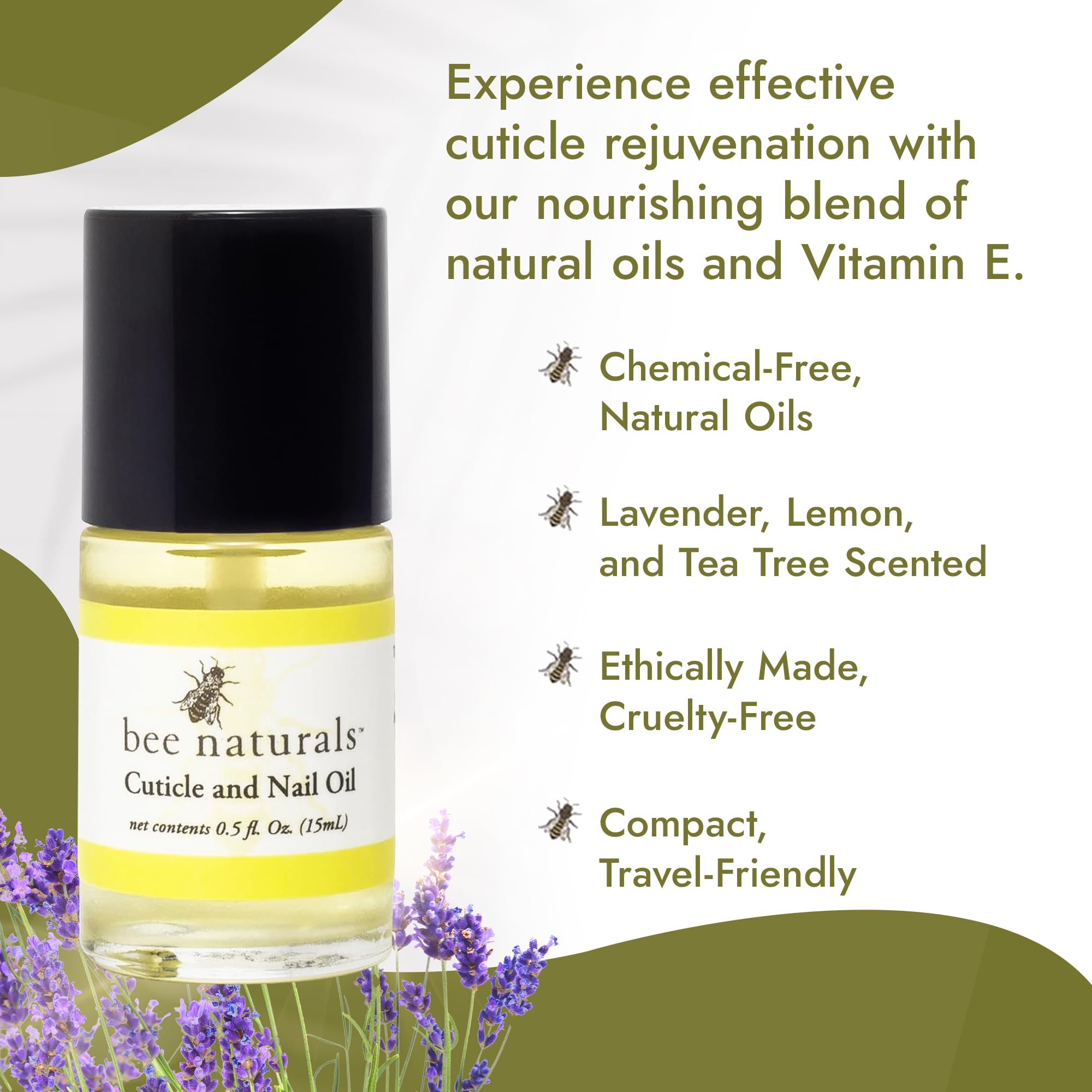 Bee Naturals Quick Fix Oil con aroma a lavanda y limón para una experiencia agradable.