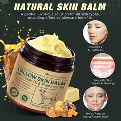 Beef Tallow Face Moisturizer being applied for quick absorption