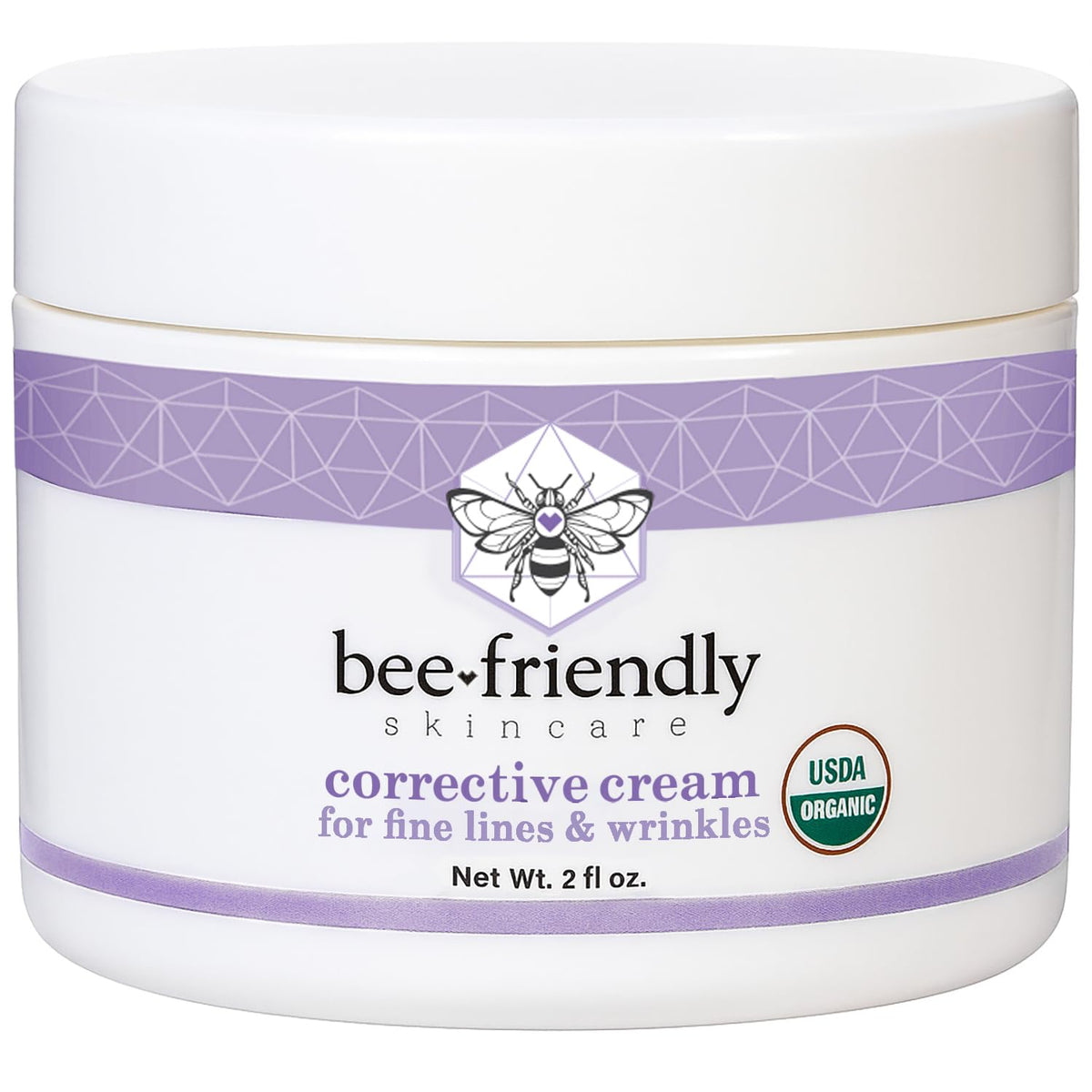 BeeFriendly crema correctora orgánica en envase de 2 oz para hidratación profunda