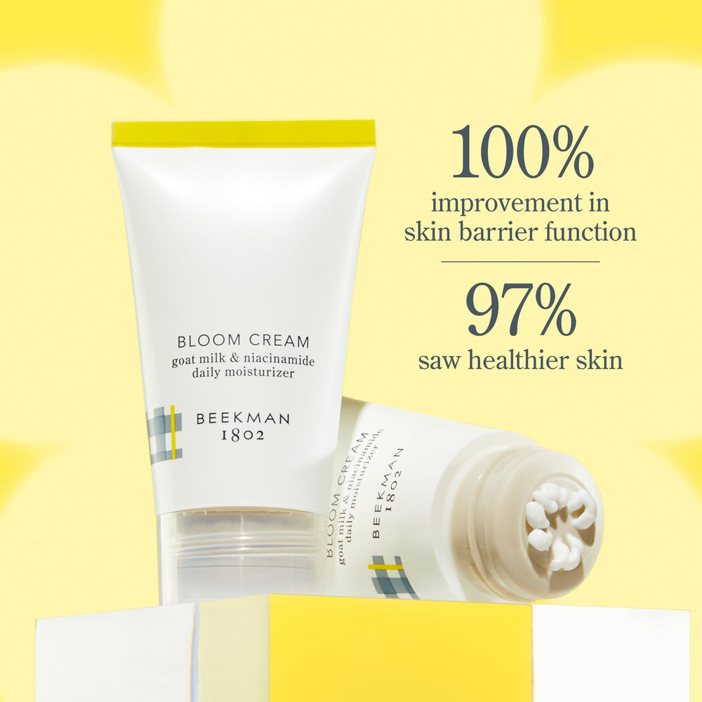 Envase libre de crueldad del Bloom Cream Beekman 1802.