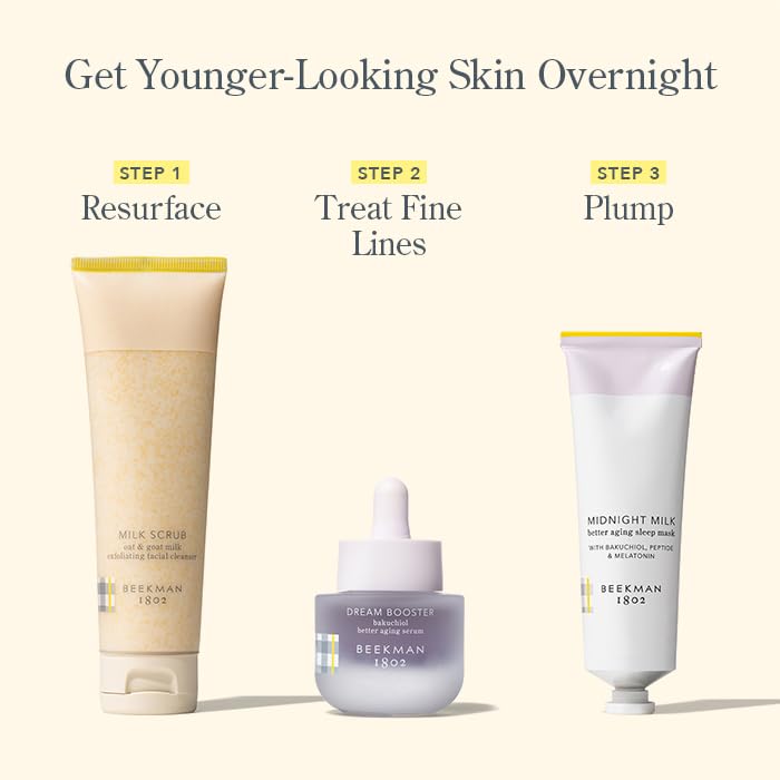 Beekman 1802 Dream Booster Bakuchiol Serum, rutina nocturna para textura y poros.