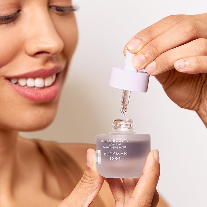 Beekman 1802 Dream Booster Bakuchiol Serum, envase sin fragancia para piel sensible.