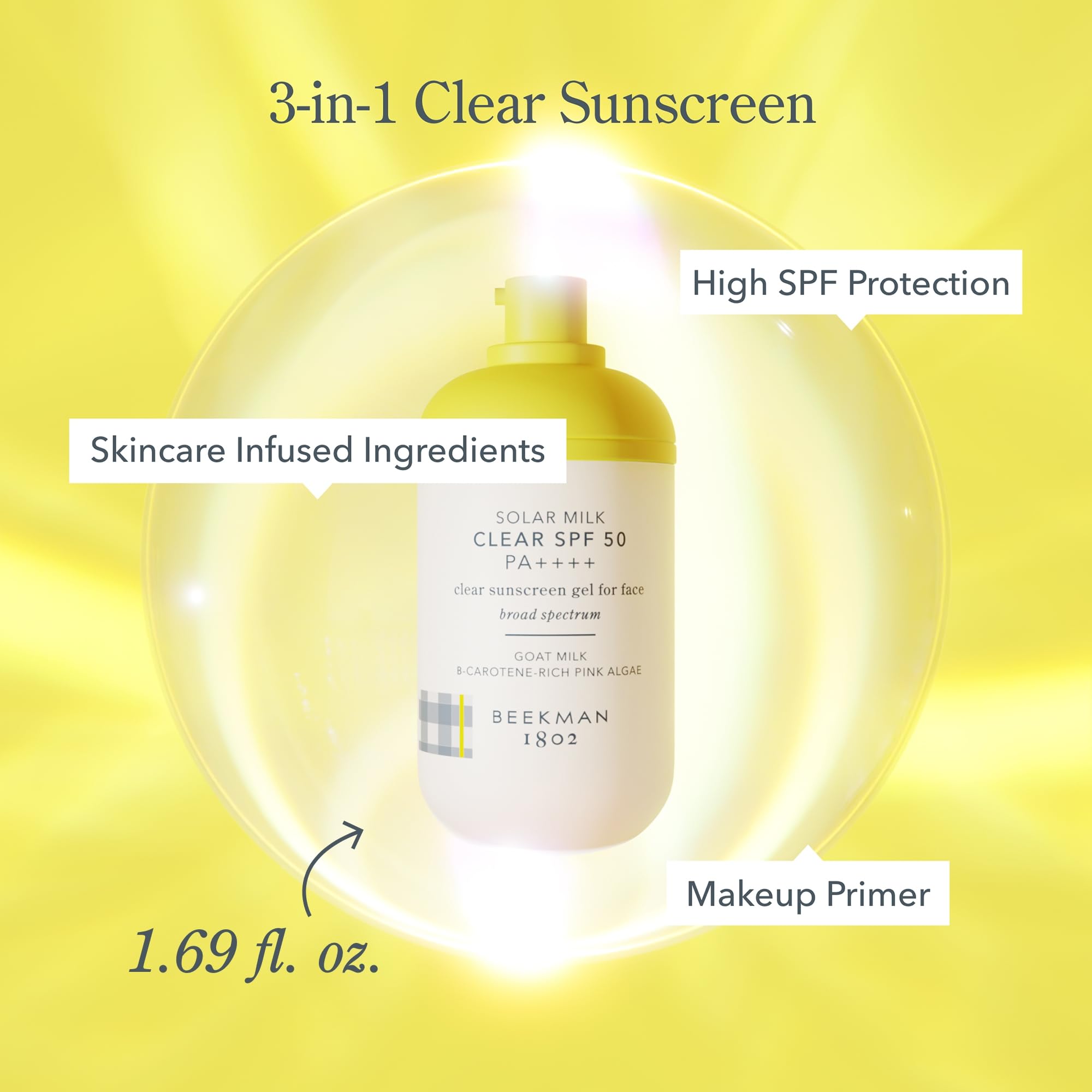 Fórmula sin toxinas para piel sensible en Beekman 1802 Solar Milk.