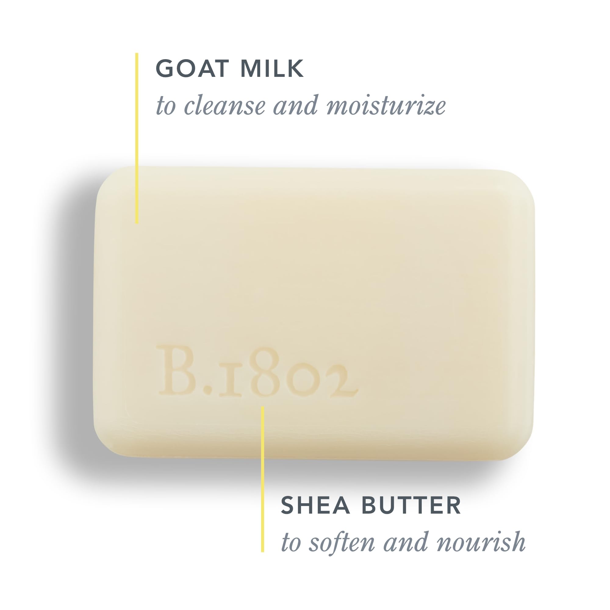 Jabón Beekman 1802 leche de cabra en barra de 3.5 oz, tamaño práctico.