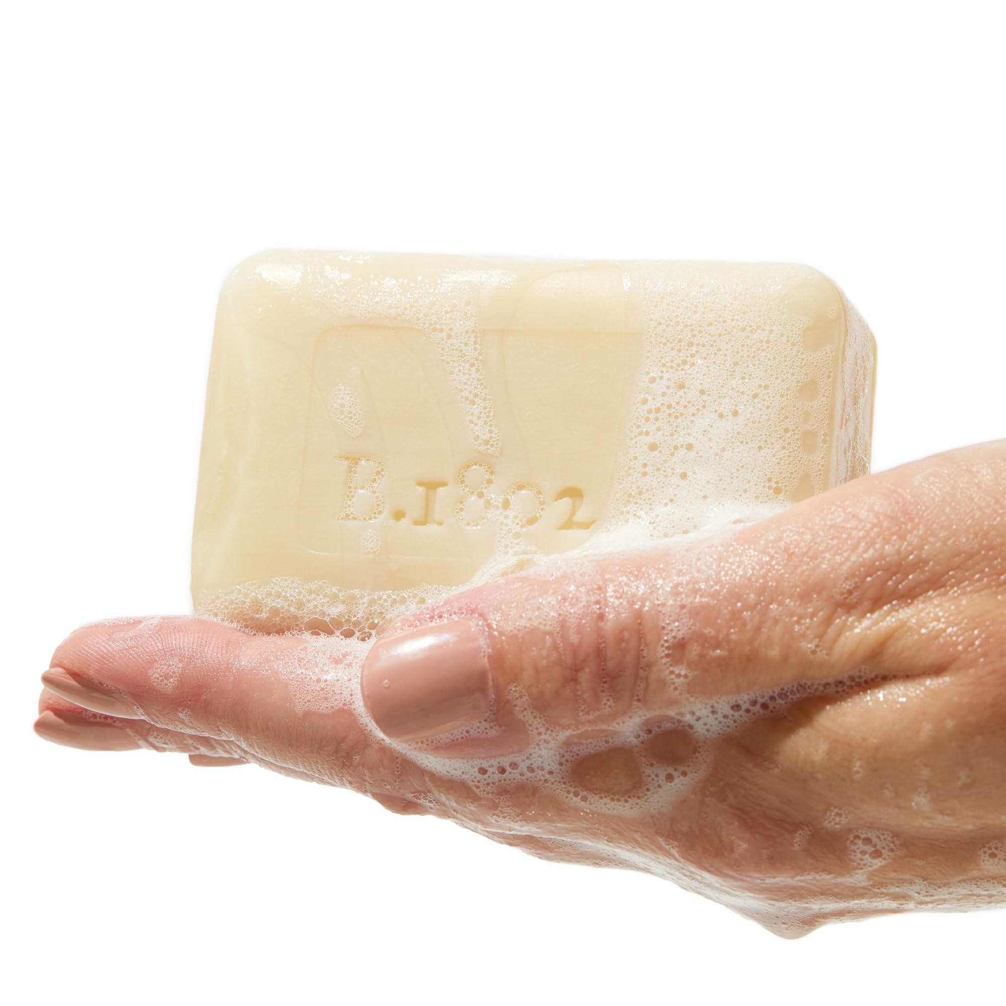 Textura cremosa de Beekman 1802 Jabón Leche de Cabra para uso diario.