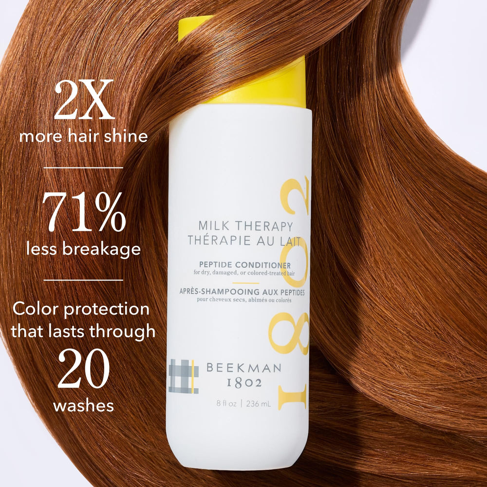 Beekman 1802 Lait Thérapie Peptide Conditionneur – texture crème, application facile.