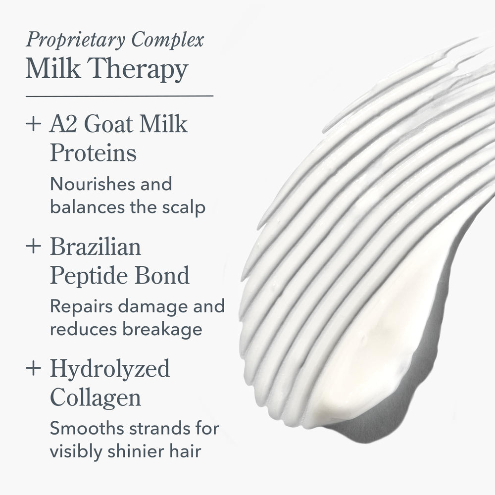 Beekman 1802 Lait Thérapie Peptide Conditionneur – cheveux prêt pour l'application et démêlage.