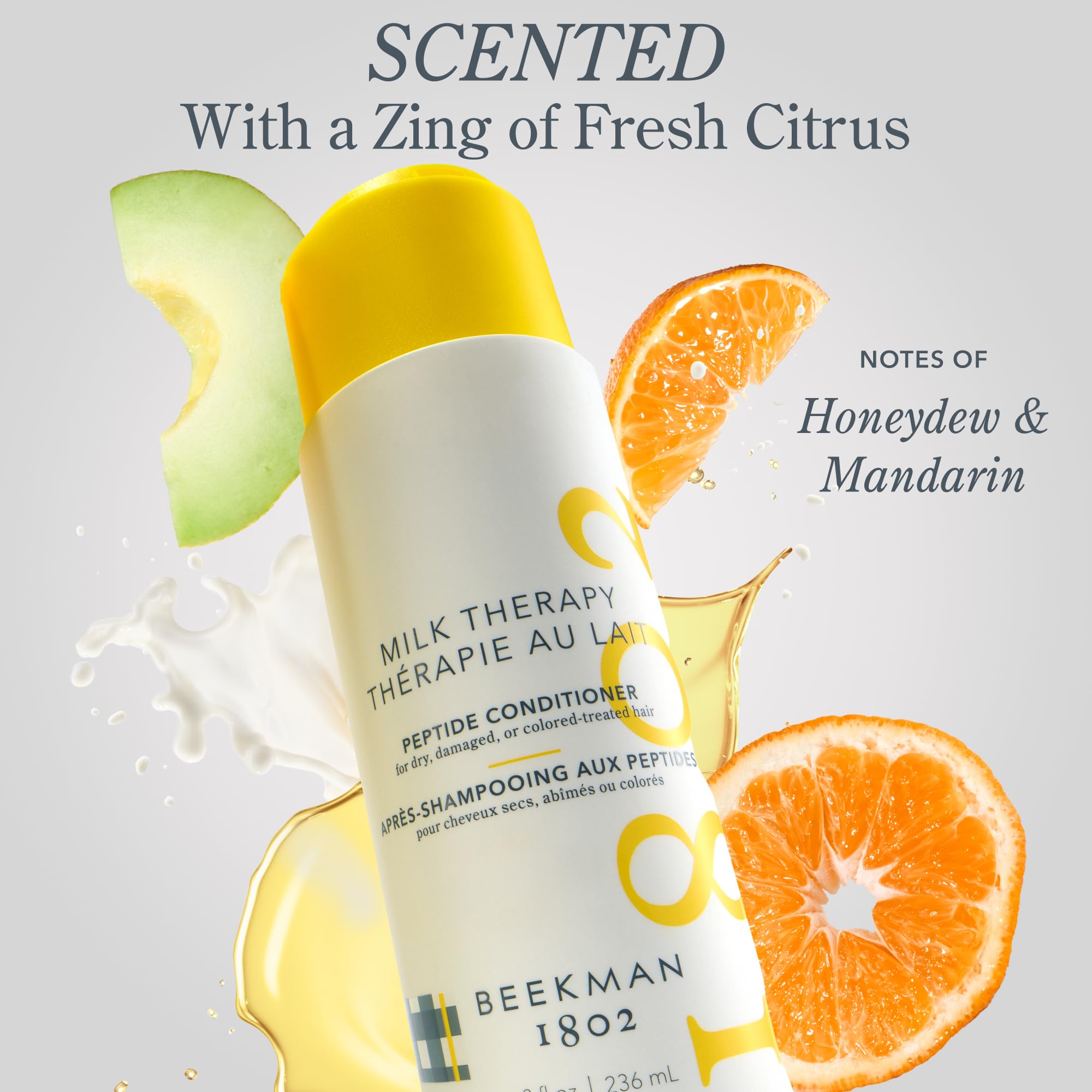 Beekman 1802 Lait Thérapie Peptide Conditionneur – cheveux teints protégés et éclat maintenu.