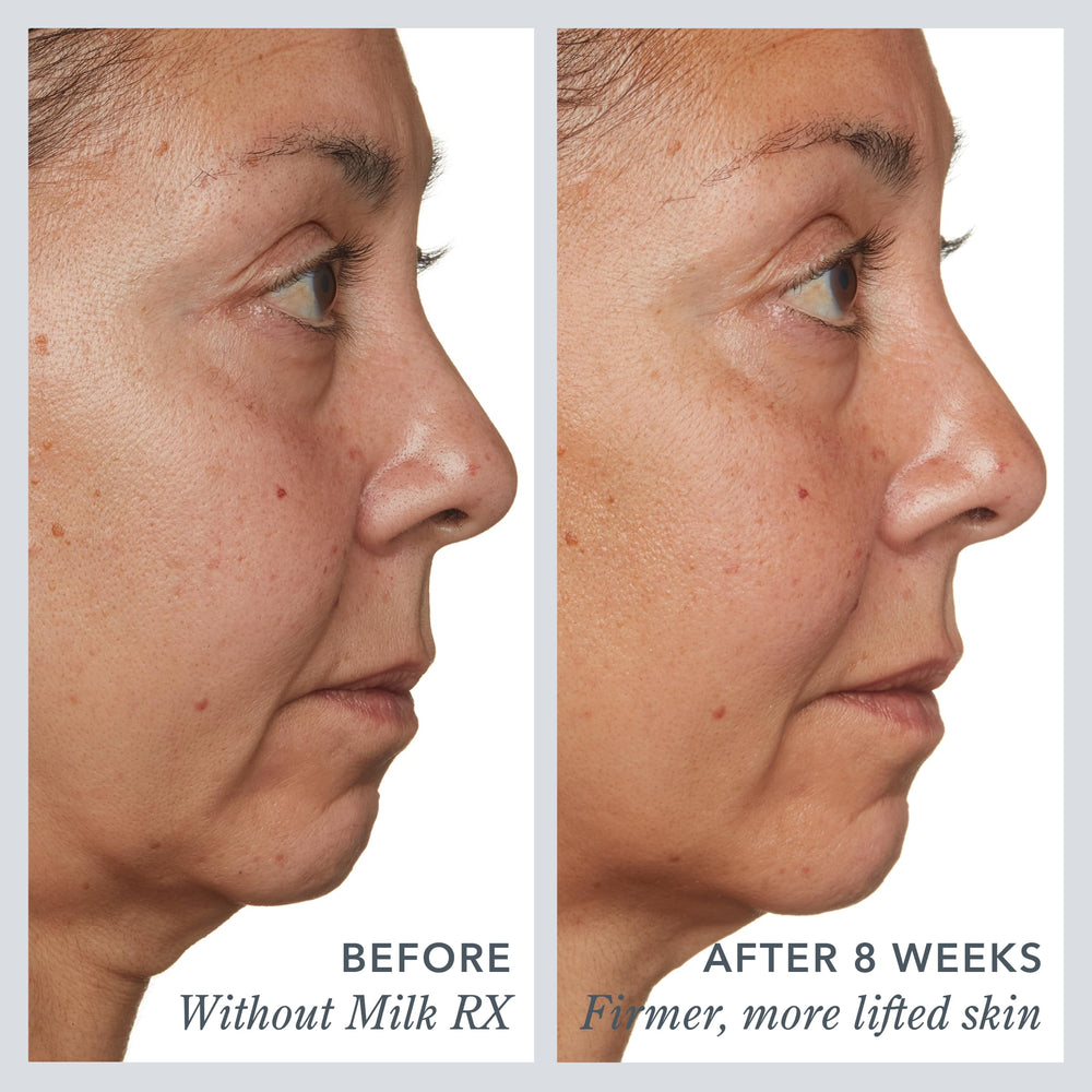 Beekman 1802 Milk RX aplicación en piel: masaje suave para absorción rápida.