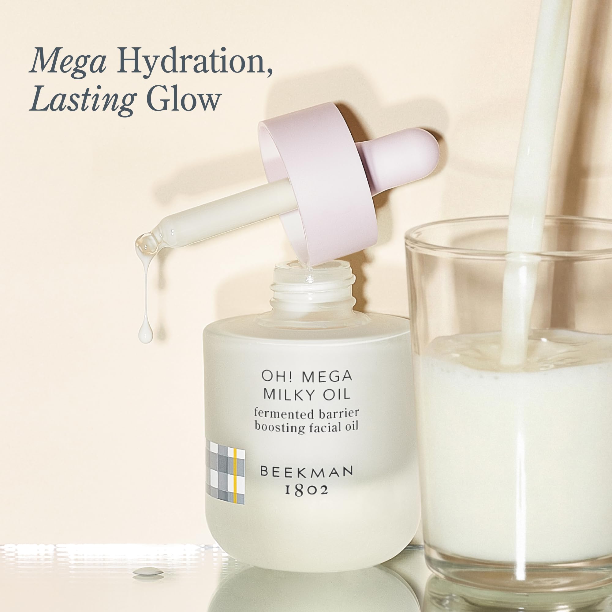 Beekman 1802 Oh! Mega Milky Oil en empaque elegante para cuidado diario