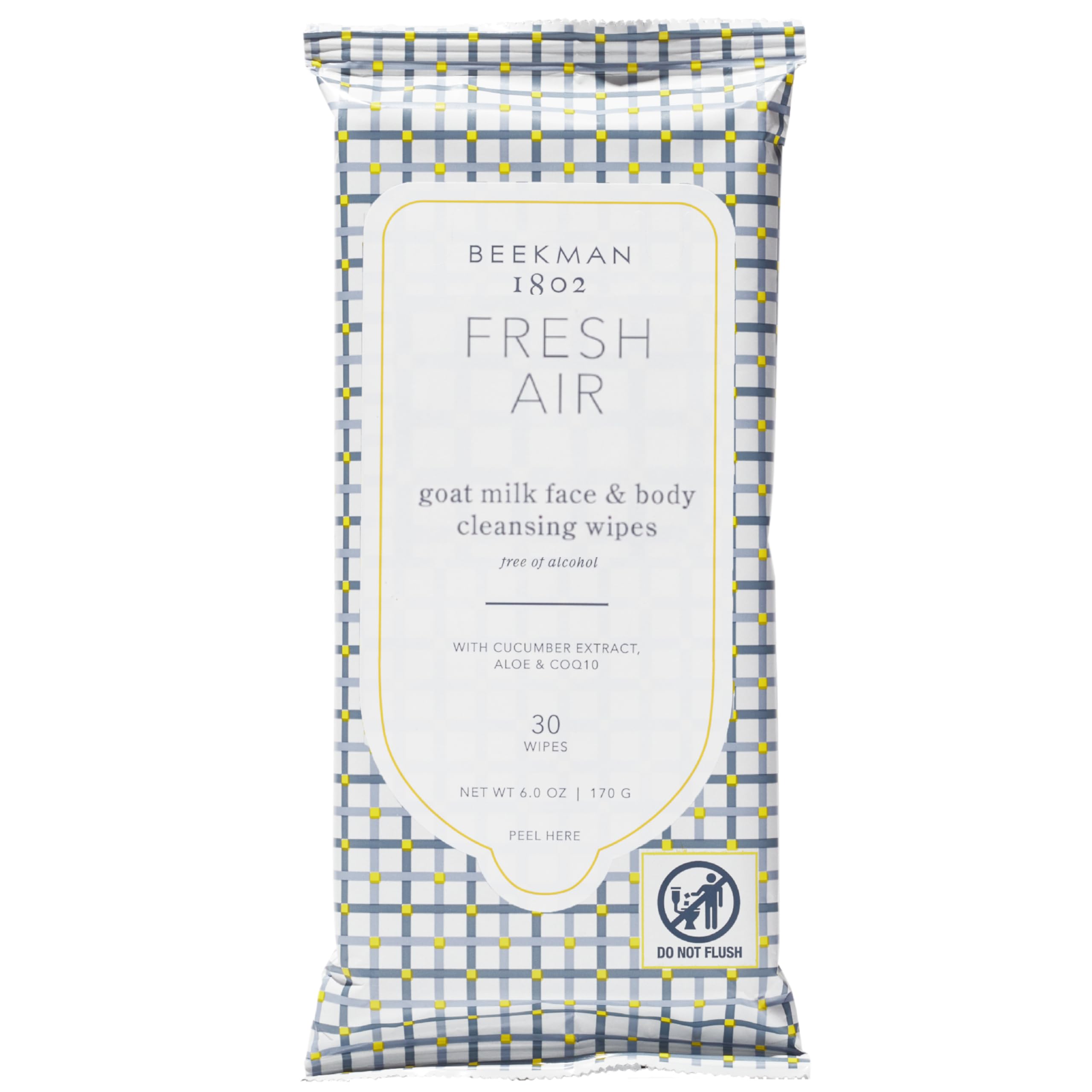 Beekman 1802 toallitas faciales y corporales Fresh Air para limpieza rápida y cómoda.