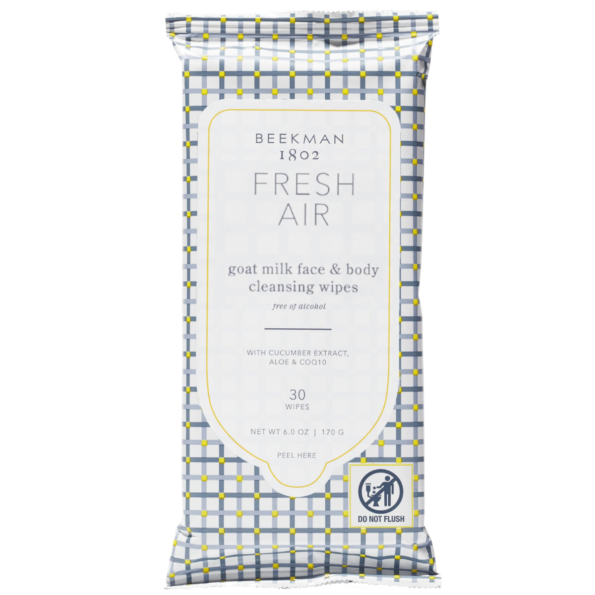 Beekman 1802 toallitas faciales y corporales Fresh Air para limpieza rápida y cómoda.