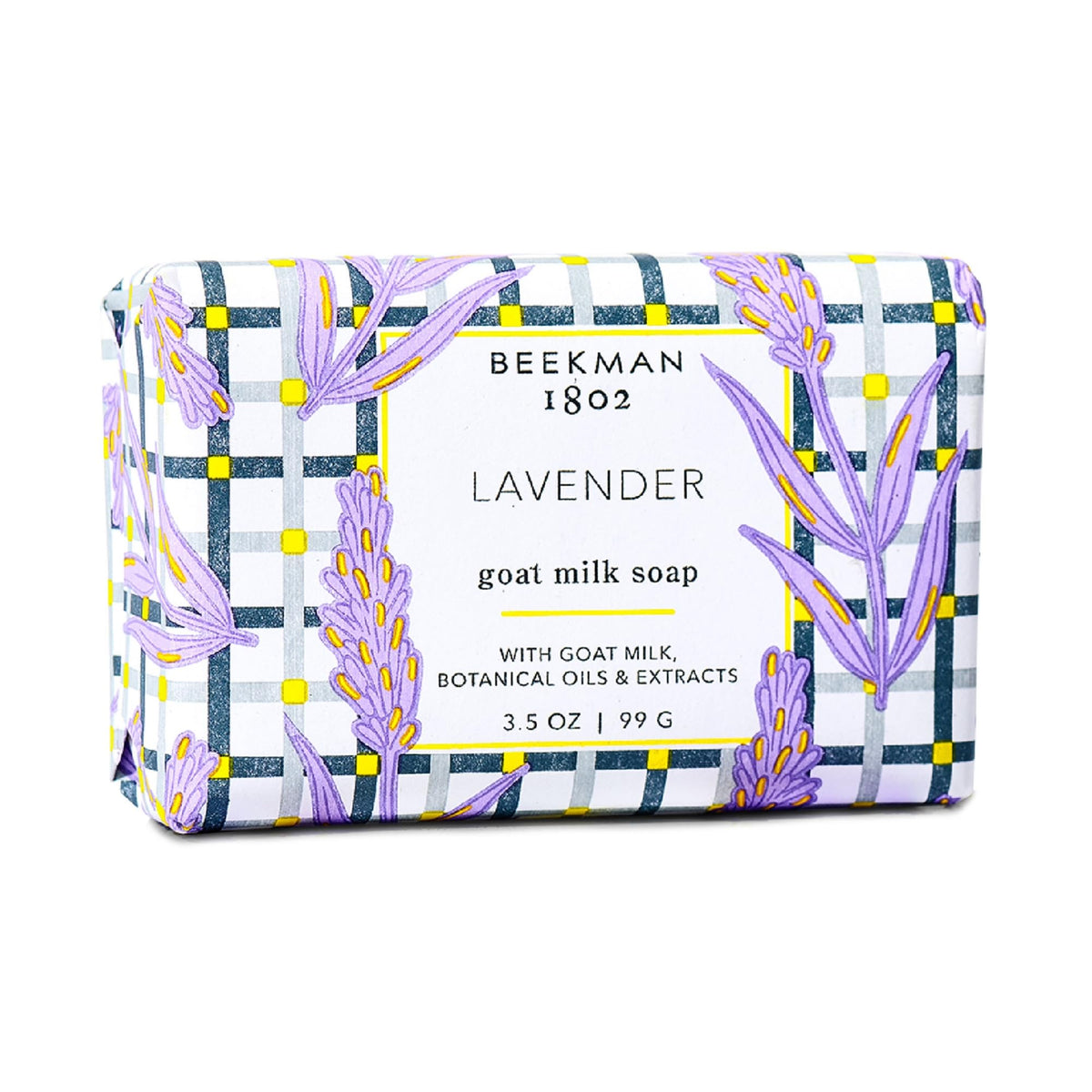 Beekman 1802 barra jabón leche de cabra lavanda, suave para piel sensible.