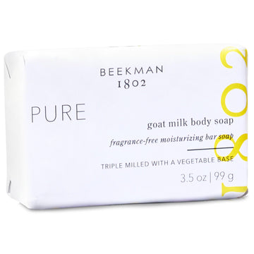 Beekman 1802 Jabón de Leche de Cabra sin fragancia, barra cremosa para piel sensible.