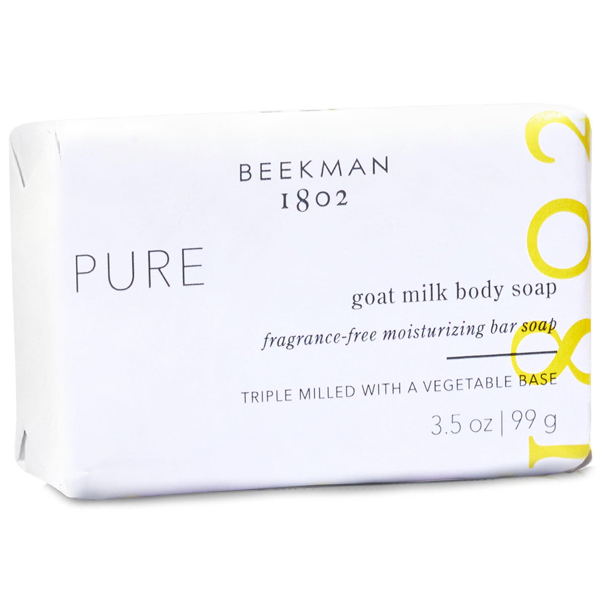 Beekman 1802 Jabón de Leche de Cabra sin fragancia, barra cremosa para piel sensible.