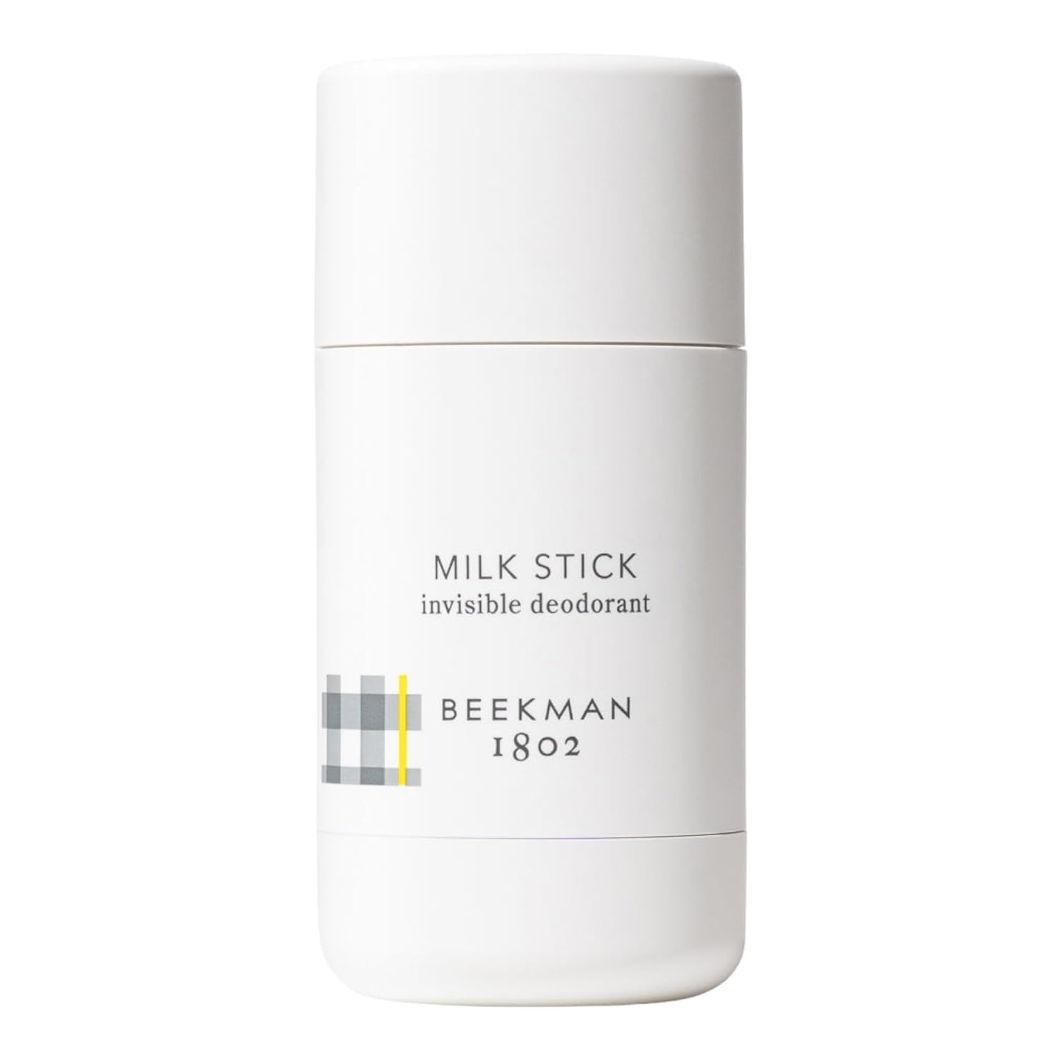 Beekman 1802 Milk Stick desodorante corporal invisible con envase compacto.