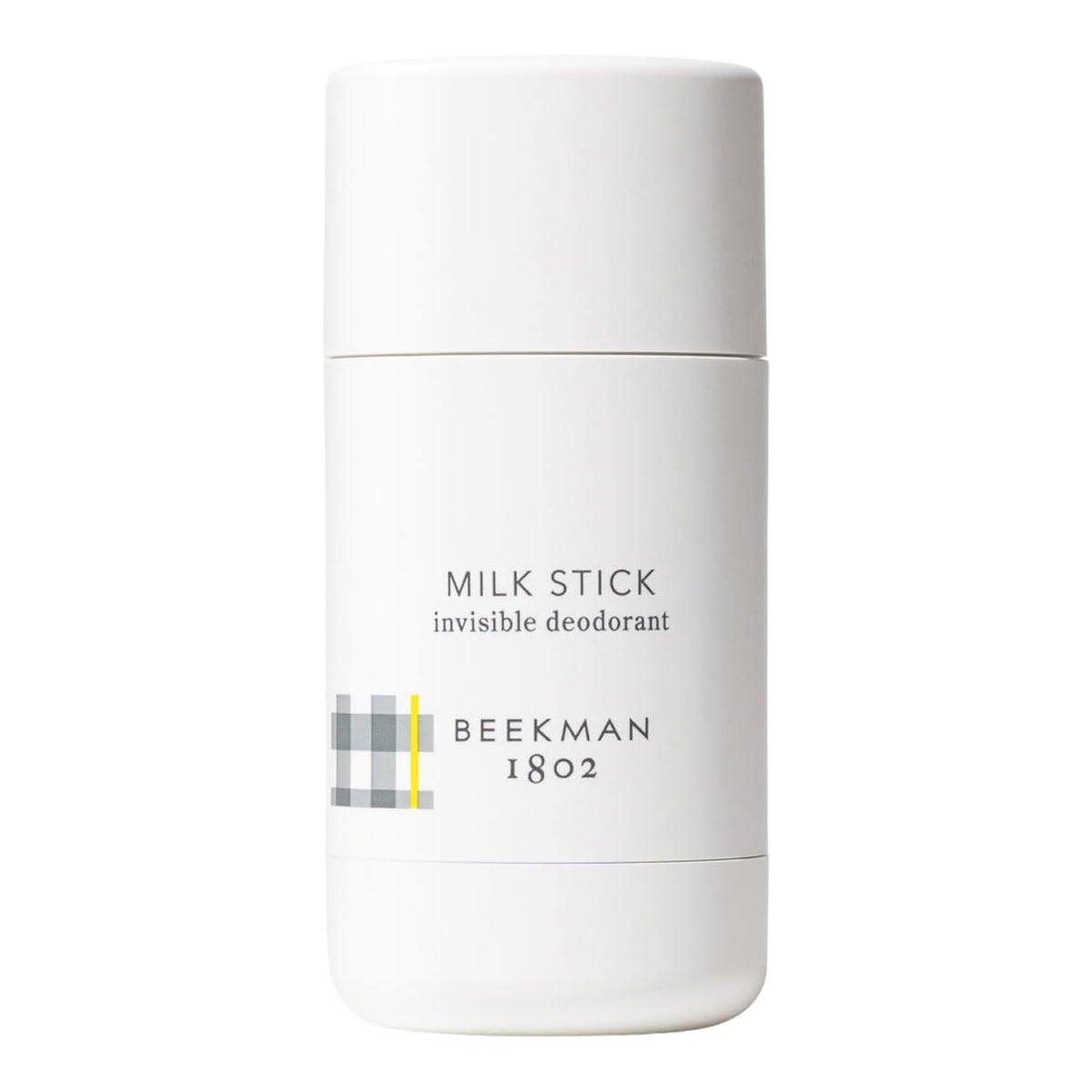 Beekman 1802 Milk Stick desodorante corporal invisible con envase compacto.