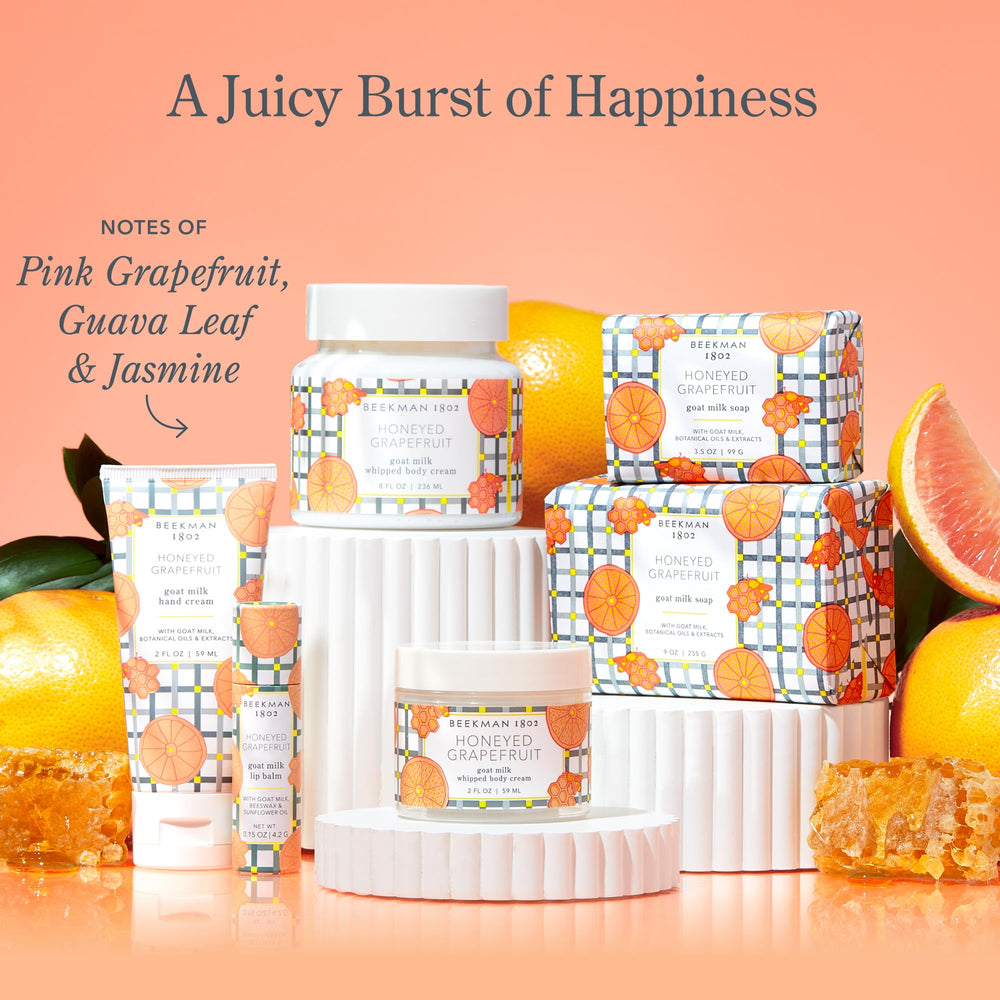 Beekman 1802 toallitas faciales pomelo miel, aloe y vitamina E para nutrición suave.