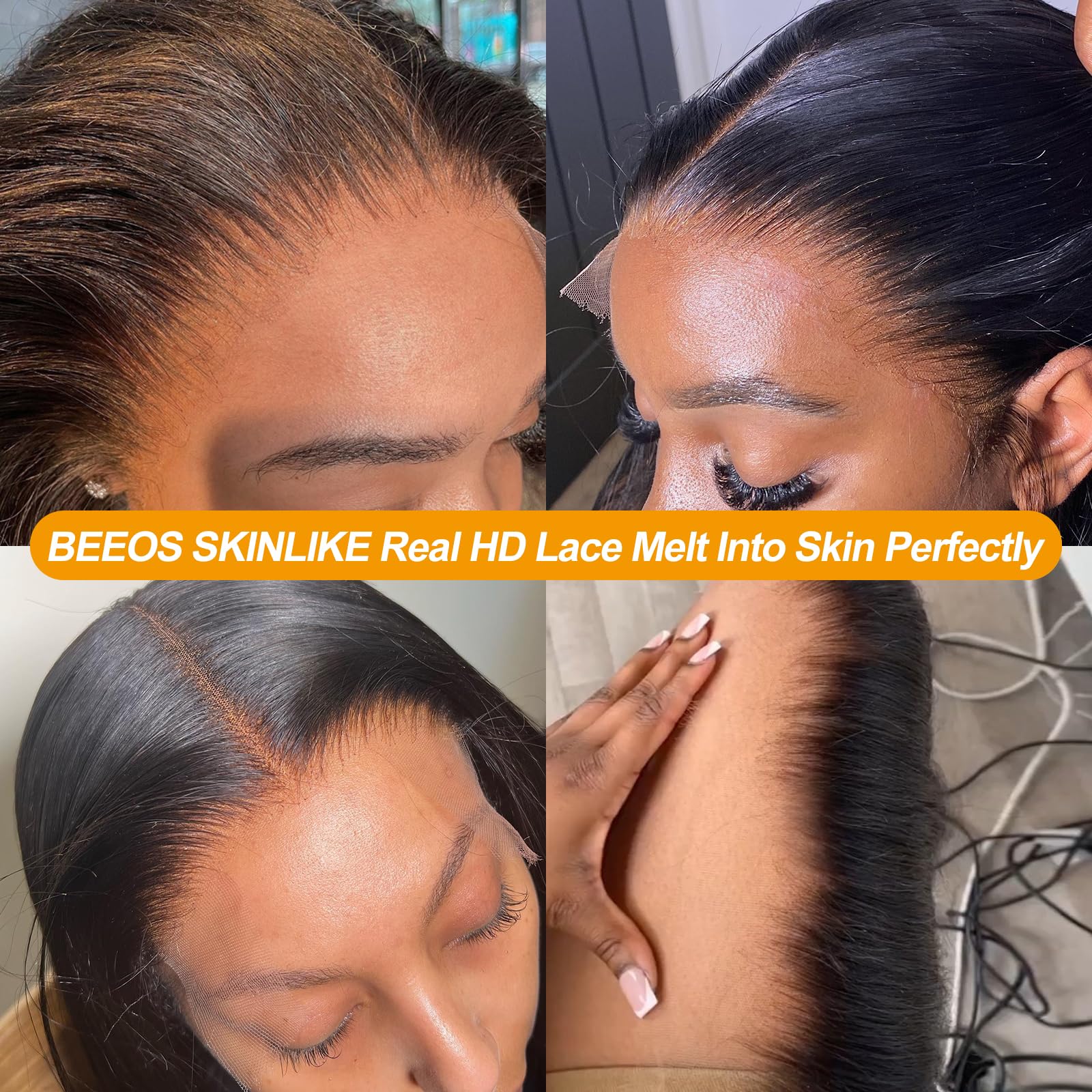 Cabello Beeos negro natural de 18 pulgadas, suave y sedoso