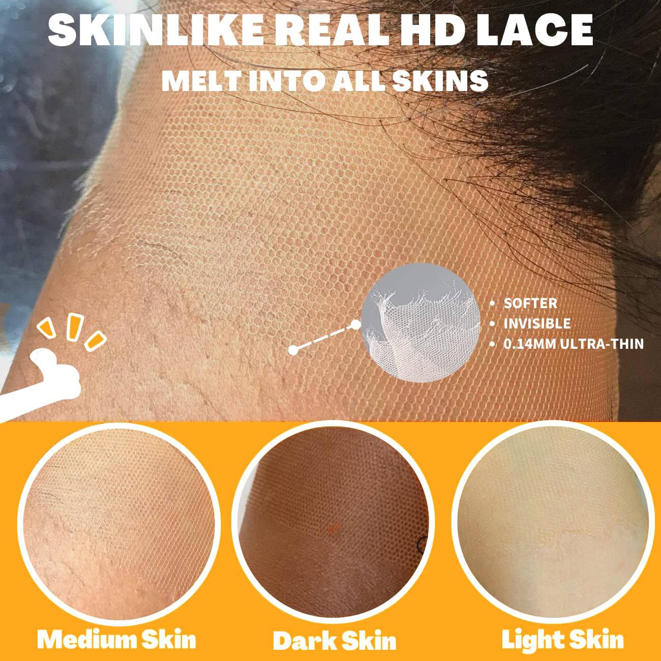 Encaje HD con nudos blanqueados Beeos para un acabado limpio