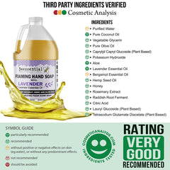 Beessential lavender soap pour showing rich, moisturizing lather.