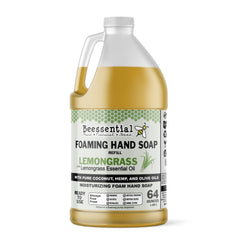 Beessential lemongrass hand soap refill bottle delivers gentle cleansing and skin hydration.