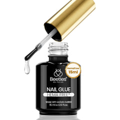 Beetles gel uñas 15ml, botella transparente, adherencia firme para extensiones
