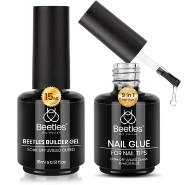 Beetles 8 en 1 Builder Gel con aplicación suave para uñas limpias y duraderas.